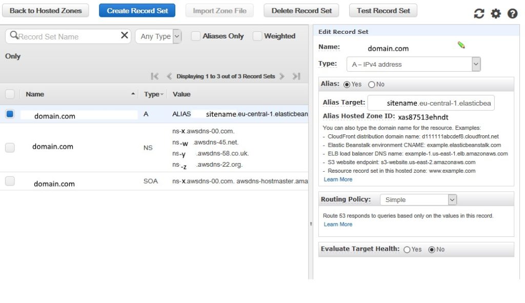 creating dns record via AWS route 53
