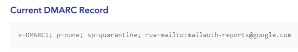 current dmarc record